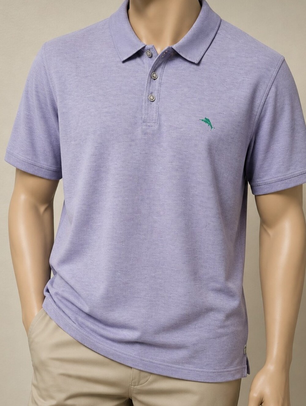 Tommy Bahama Lavender Polo Teal Dolphin Embroidery Islandtime XL